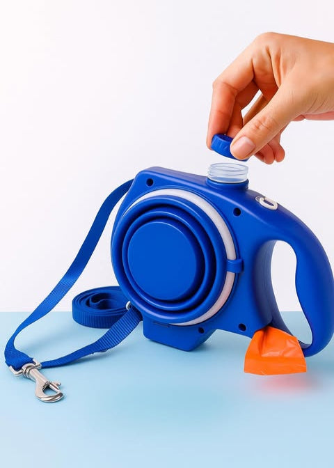4-in-1 Dog Leash Set – Leash, Bottle, Bowl & Extension