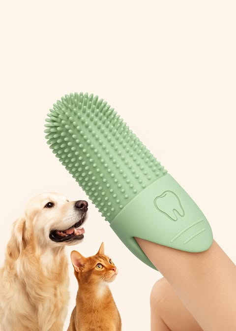360° Silicone Finger Toothbrush for Dogs & Cats – Dental Care